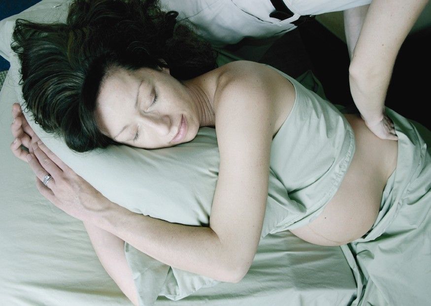 Pregnancy massage.  We start at at semi-recline an