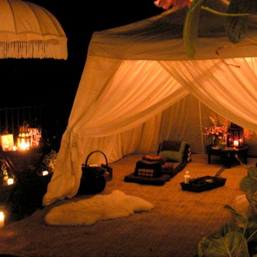 Luxury Safari Tent at night