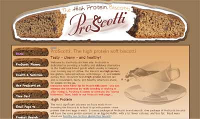 www.Proscotti.com : selling soft high-protein bisc