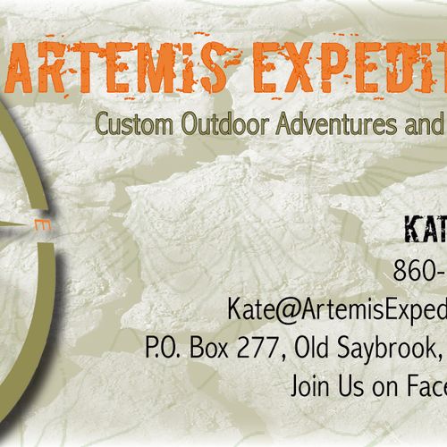 Business Card Design for Artemis Expeditions.