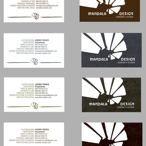 Series of business cards for Mandala Design Concre