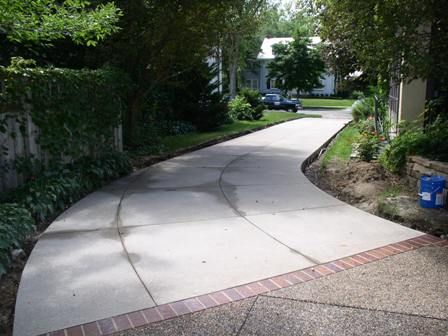 Driveway with Brick Accents