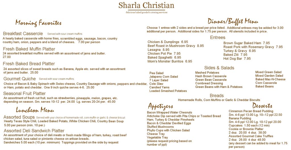 Sharla Christian Catering