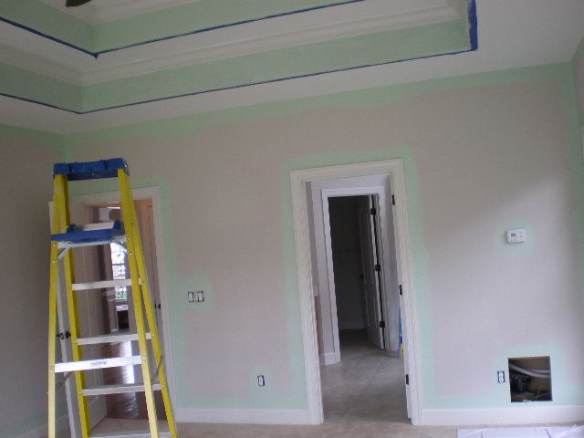 Painting 2 band ceiling and walls