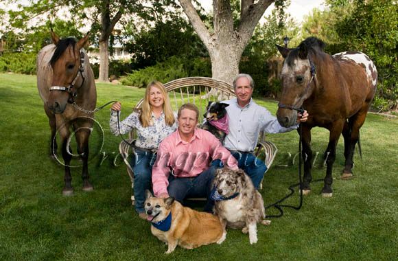 Families sometimes include their furry kids too. W