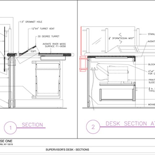 Cross Section of Broadcast Studio furniture design