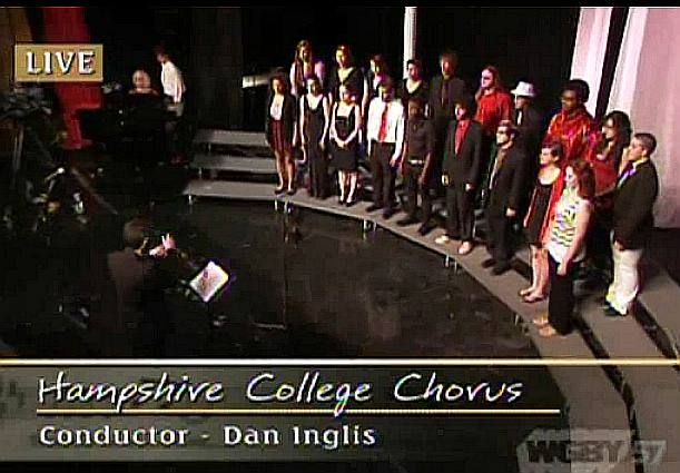 Hampshire College Chorus on live TV ~ screen shot 