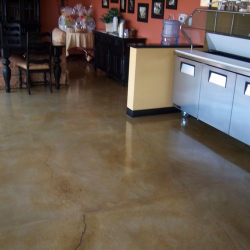 Stained Polished Concrete Flooring