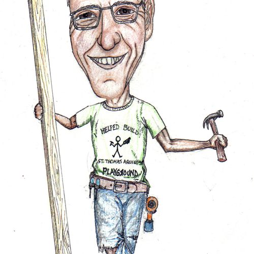 Caricature / logo for carpenter Bob Kopakas in Bin