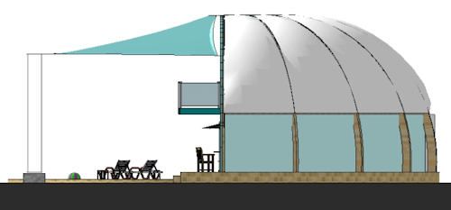 Blue Moon Beach House, side elevation.