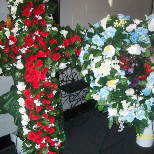 Cross And Heart Memorial Flowers