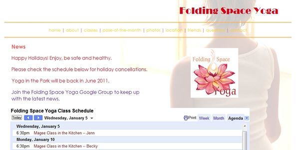 http://www.foldingspaceyoga.com Homepage - check i