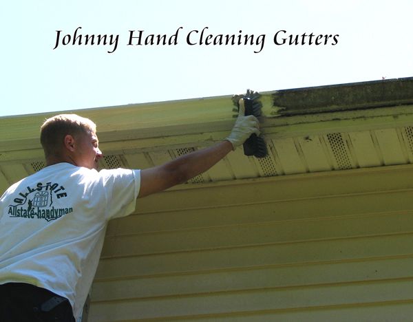 Our gutter cleaning system removes the stains.