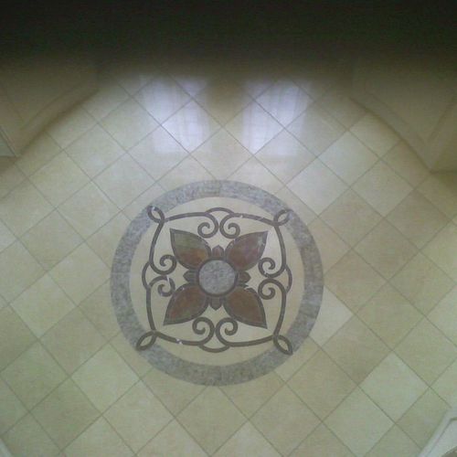 upstairs view of another water jetted medallion wi