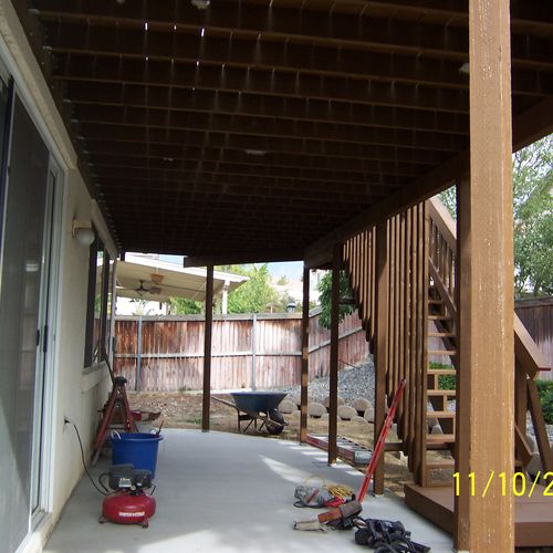 Under patio cover/Deck at kitchen