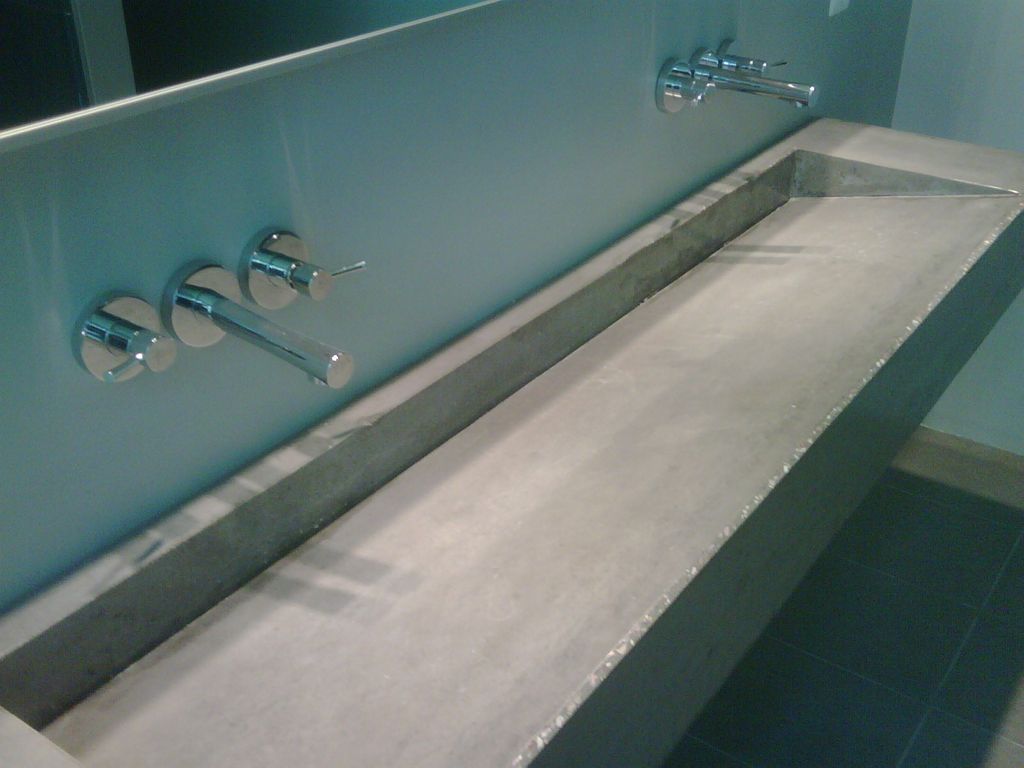 Modern slot drain sink.