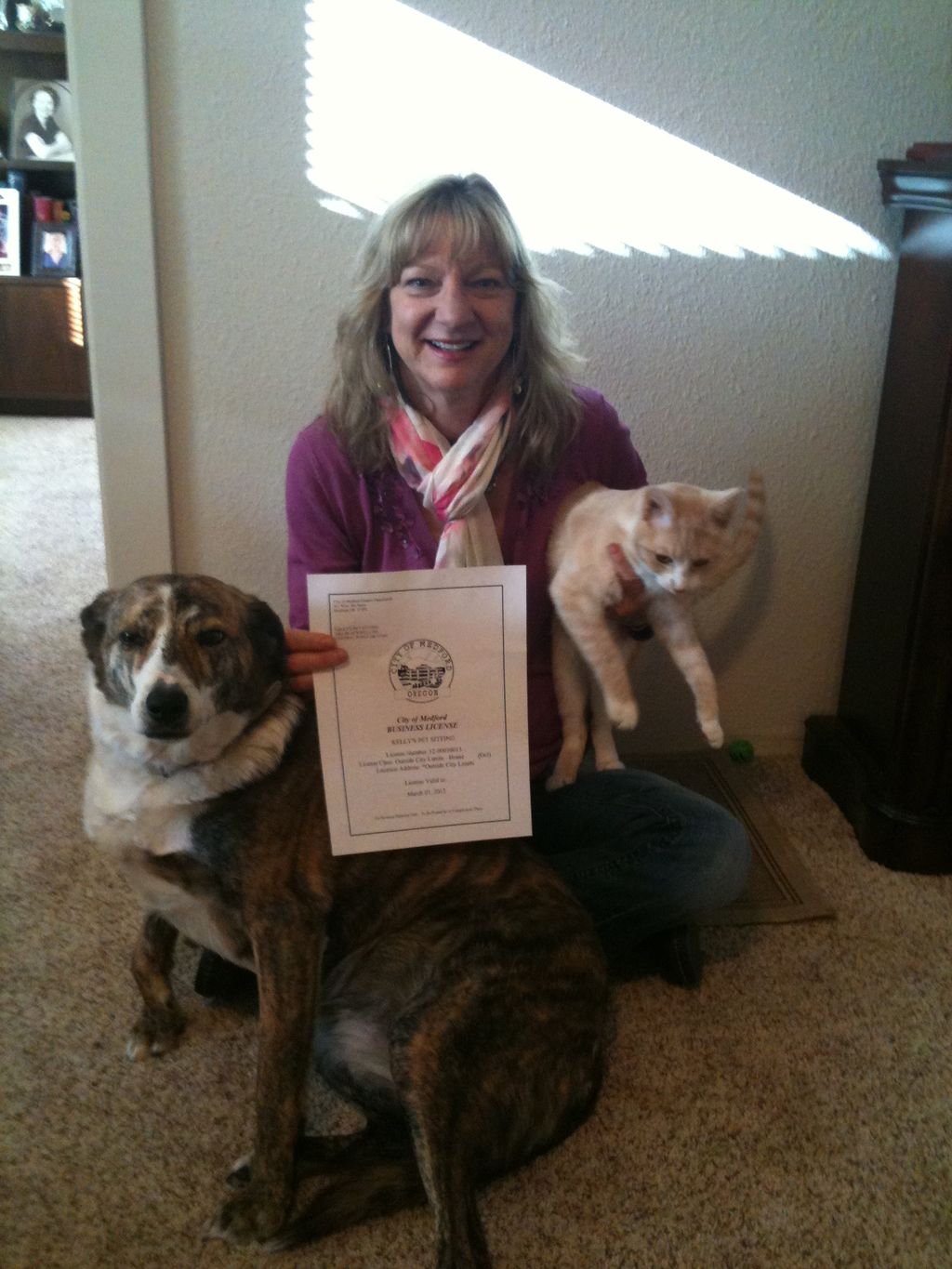 Kelly's Pet Sitting License
Zoey & Theo