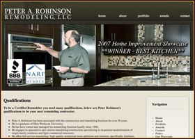 Web layout completed for local remodeling company.
