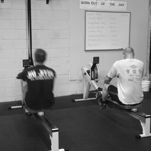 Our MMA guys in the middle of a metcon workout.