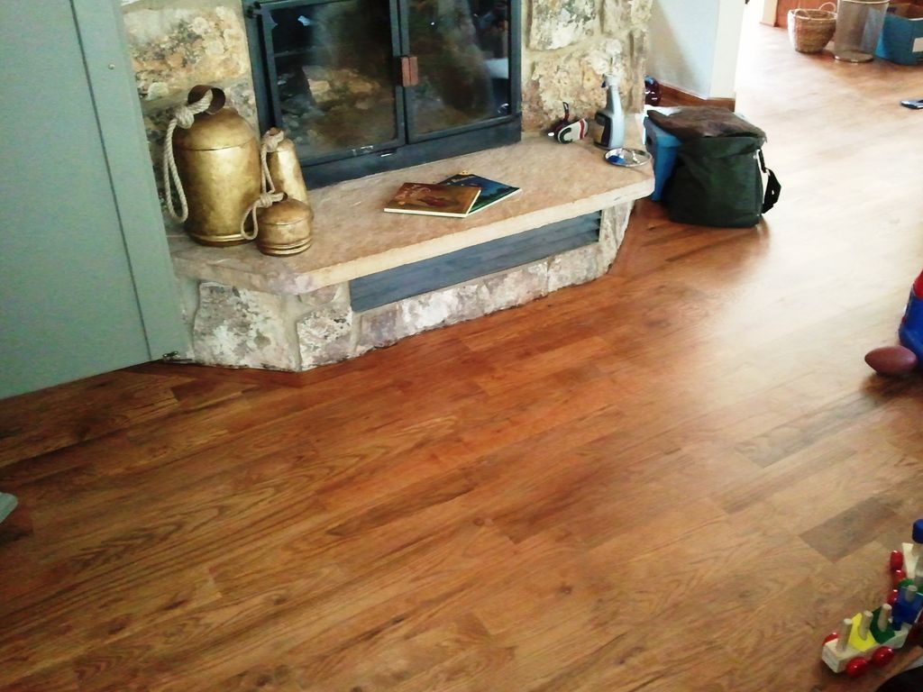 Genesse Job: The stone on the fire place was under