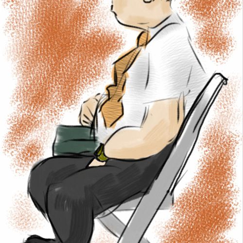 The Devoted Listener - Drawn on ITouch with Sketch