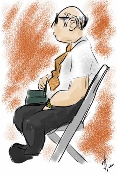 The Devoted Listener - Drawn on ITouch with Sketch