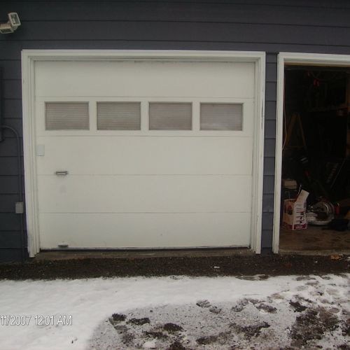 We converted this garage door into an arctic entry