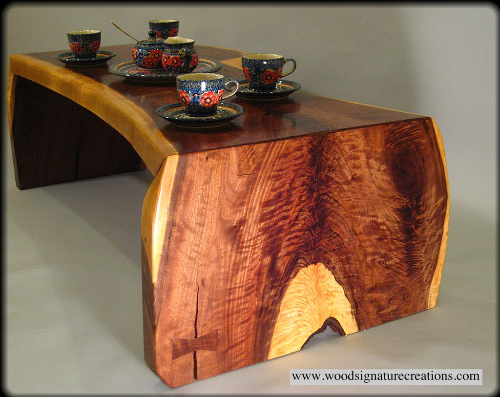 Claro walnut, live edge coffee table