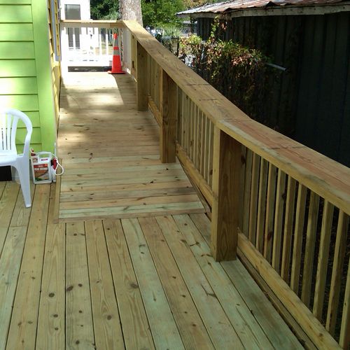 Handicap accessible ramp done for deck