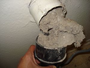 Clogged dryer vent! Tis is a major fire hazard!