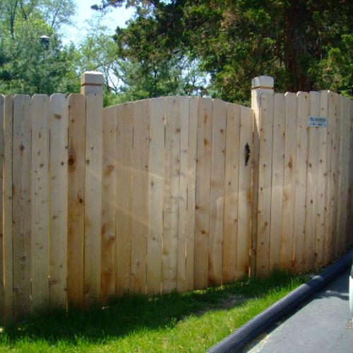 5 foot wide walk gate on 6x6 posts