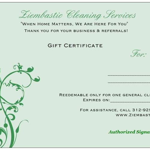 We have Gift Certificates for all occasions.