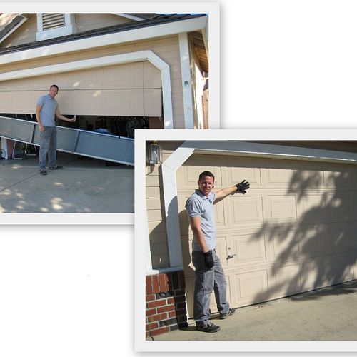 Before and after - Off-track garage door