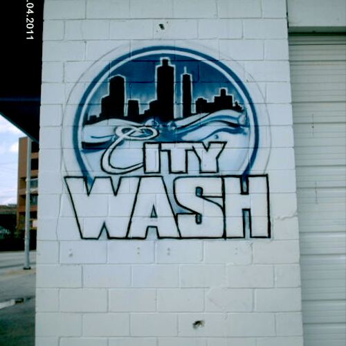 Signage for CityWash Carwash.  216 Spring St.  Dow