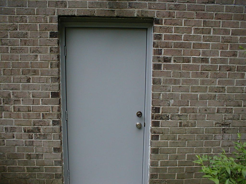 Installed and painted door