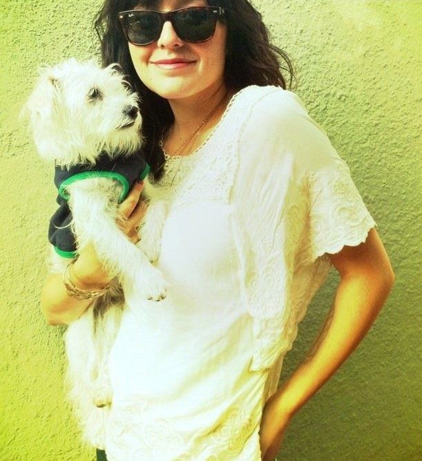 Monica with her dog, Vita.