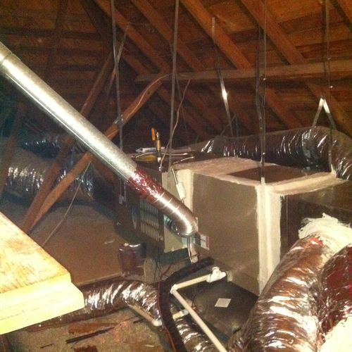 Complete install of furnace, evaporator, return pl