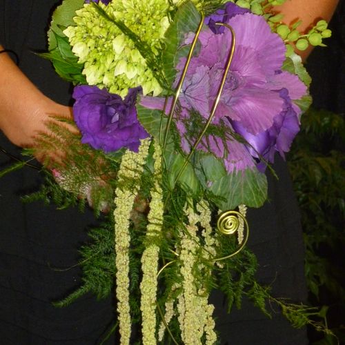 Purple & Green Bridal Bouquet