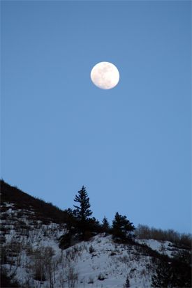 Moonrise over Aspen, Colorado.