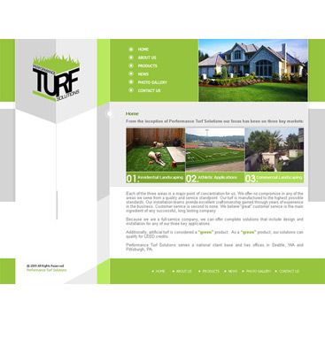 Turf Solutions website design/development