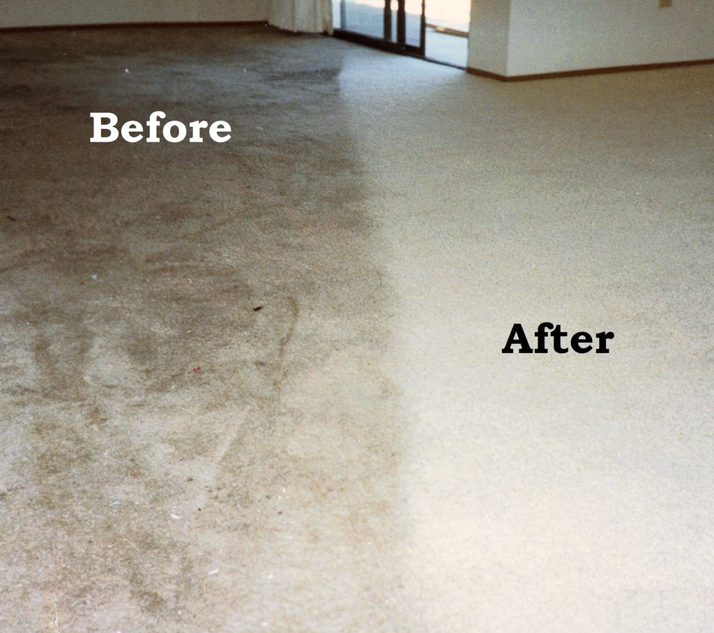Before and after of parking lot grease on white ca