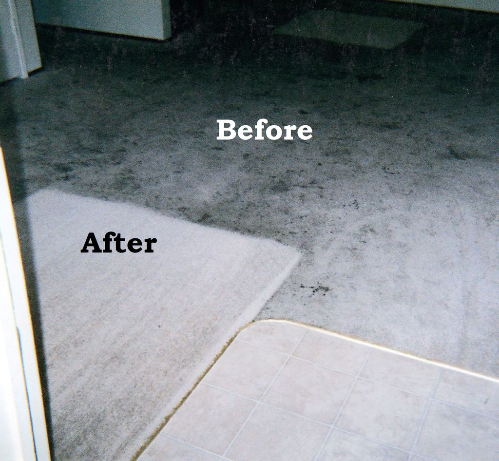 Before and after of soda and juice spills on white
