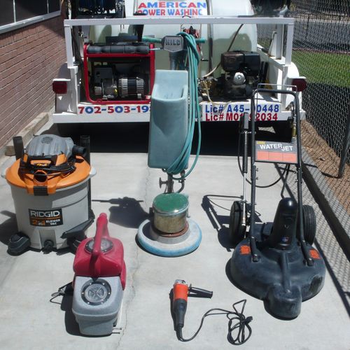 Some of American Power Washing work tools