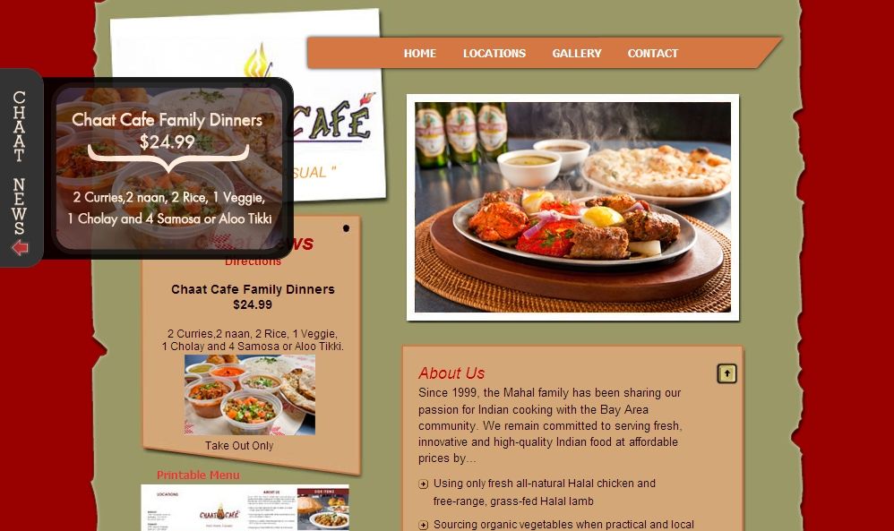 Restaurant web design services. Websites for fast 