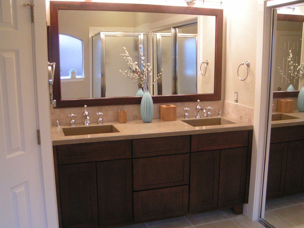 Custom concrete double sink. All on piece....Custo