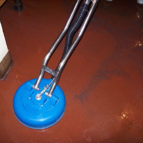 using turbo machine to clean tile