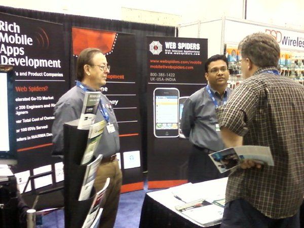 Claude working a tradeshow.
