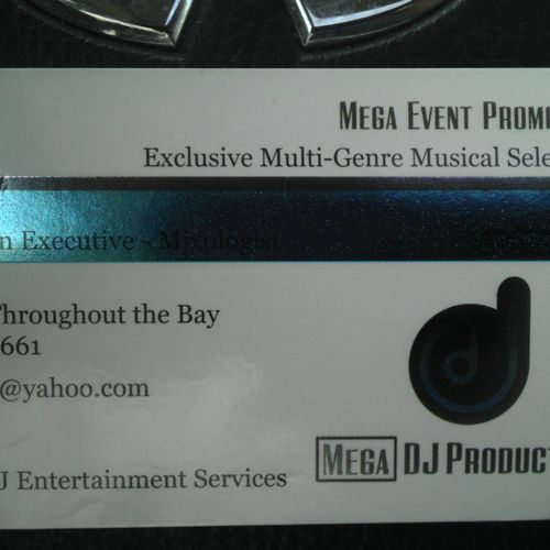 MEGA DJ Productions - Biz Card for DJ Mega - Owner