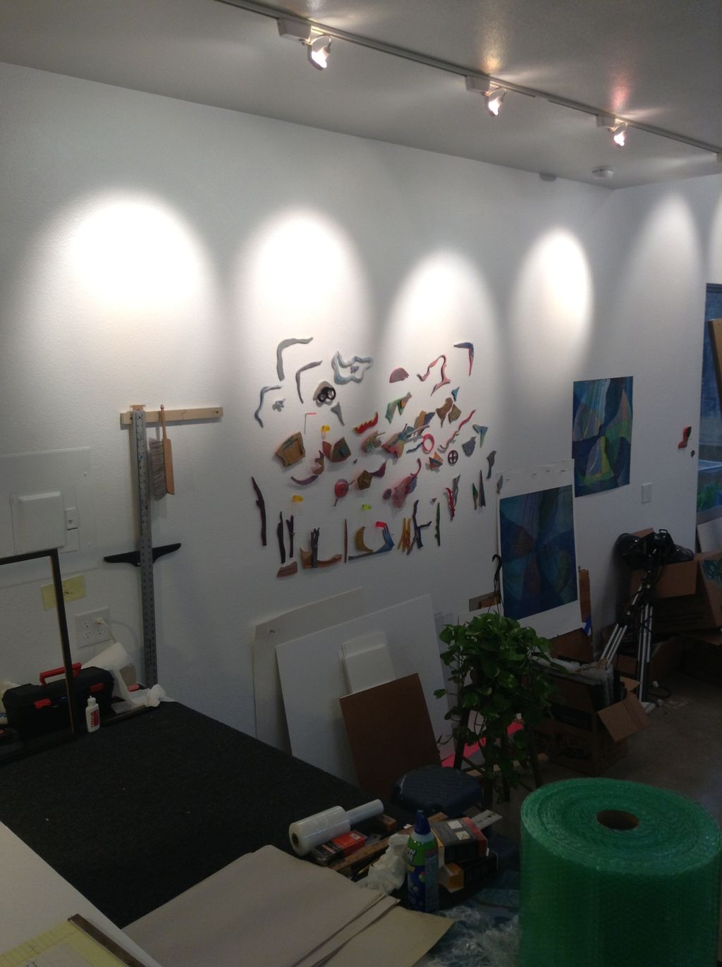 Interior of Texas Studio all walls primed twice an