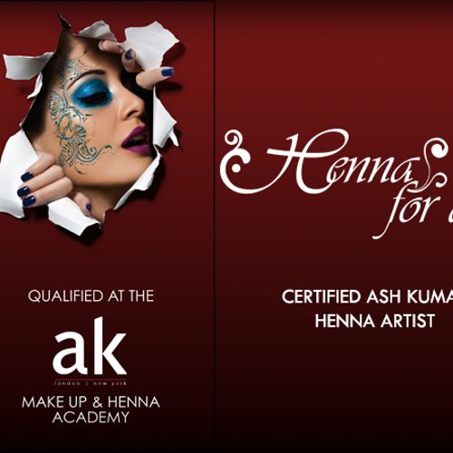 Certified "AshKumar Henna Academy" henna artist